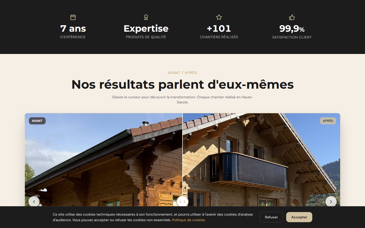 Aperçu du site DT Habitat, présentation des prestations