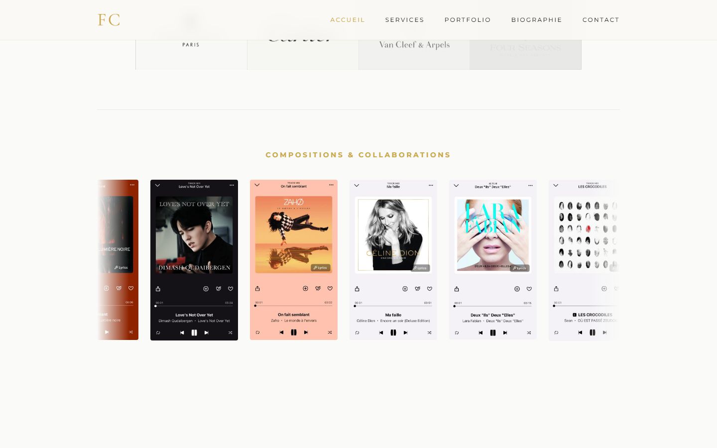 Section portfolio de Flavien Compagnon