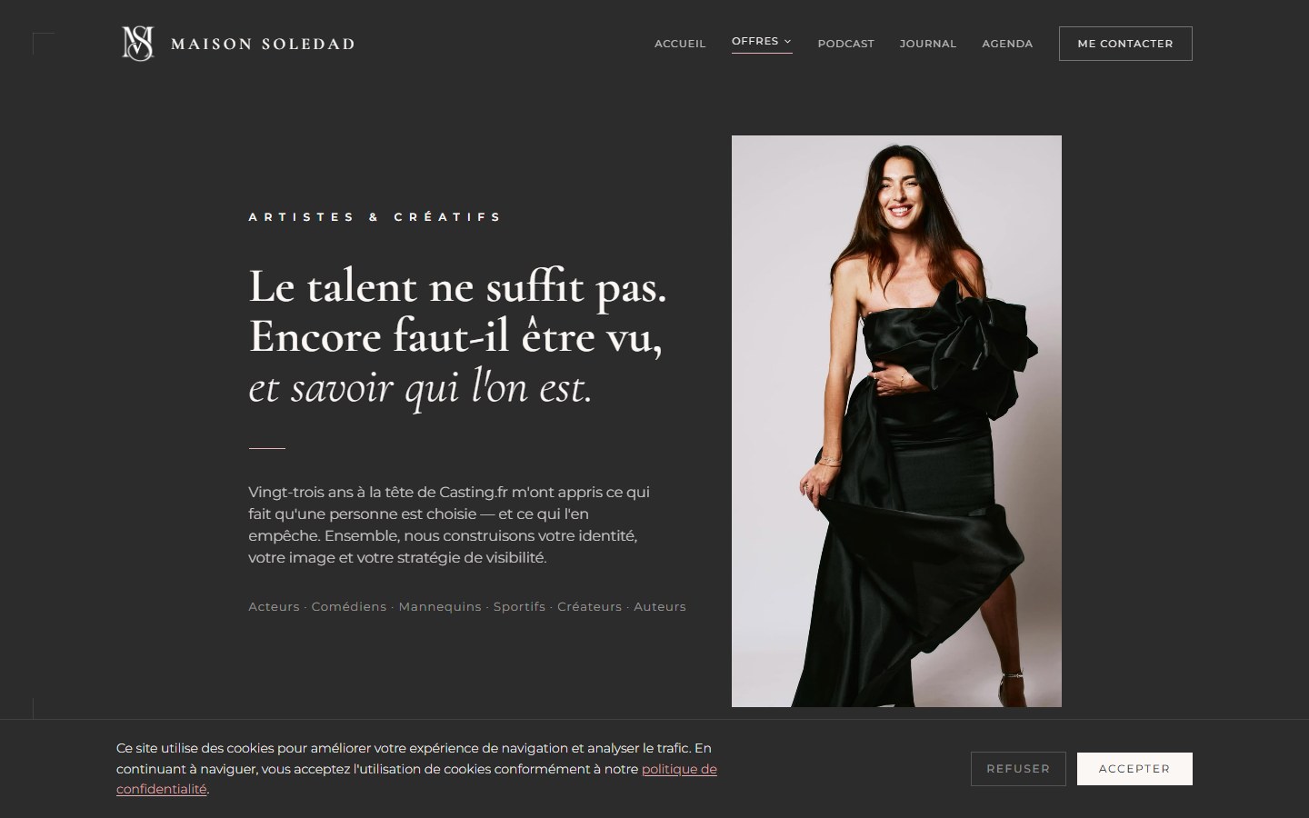 Page Artistes et Créatifs du site Maison Soledad