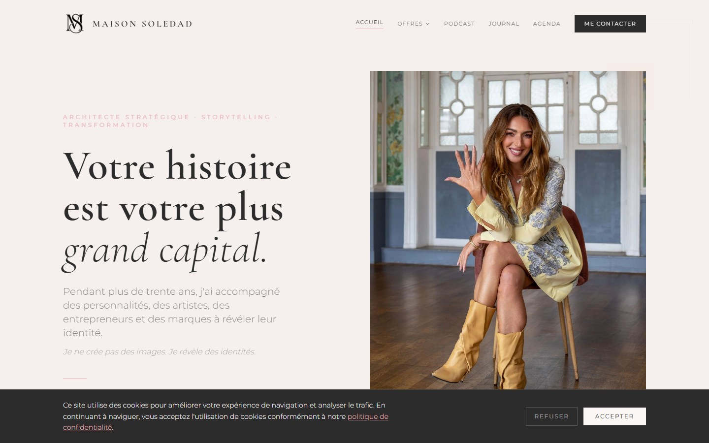 Site Maison Soledad en production, coaching storytelling personal branding Paris